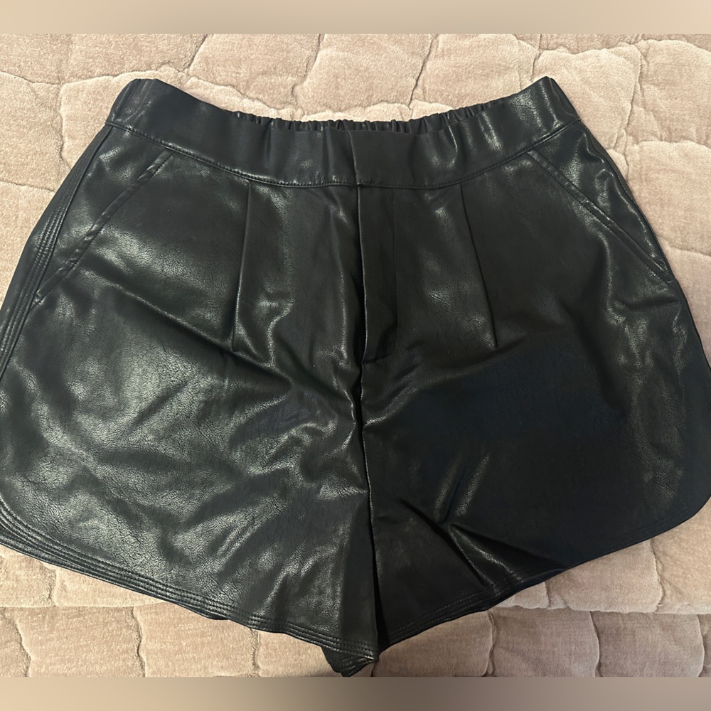 Faux leather shorts